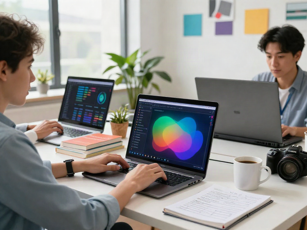 SEO specialist performing instant indexing analysis in a bright digital workspace.