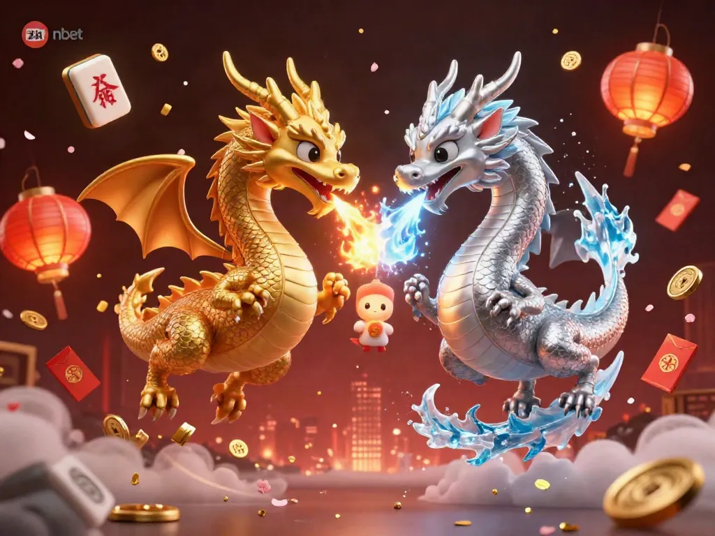 Engage with the exhilarating experience of nbet through a captivating 3D dragon illustration blending fire and ice.