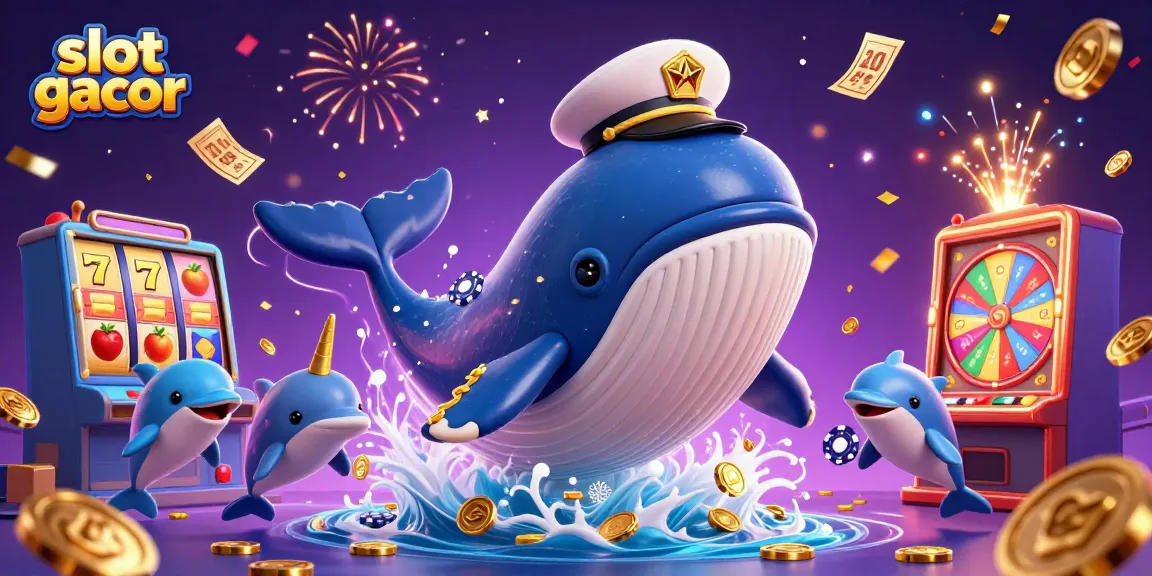 Experience slot gacor excitement with a vibrant casino scene featuring playful characters.