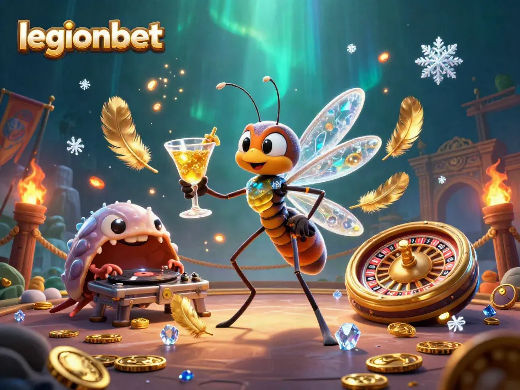 Experience the thrill of gaming at legionbet with animated characters in a vibrant casino scene.