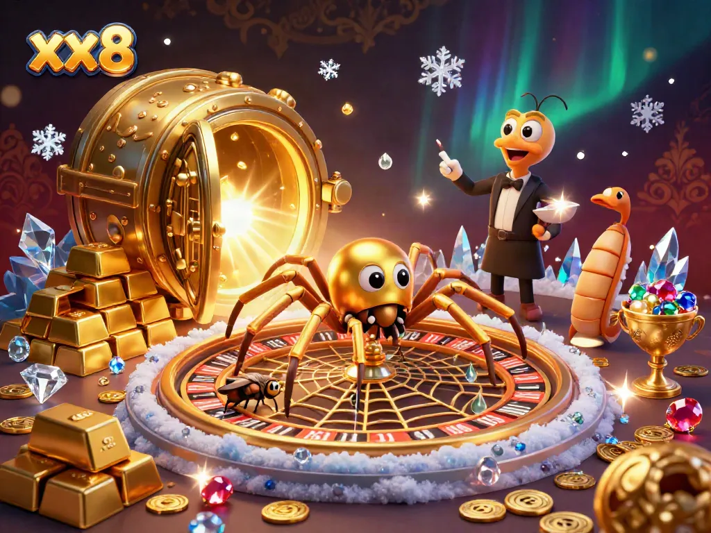 Experience the excitement at xx8 with a roulette wheel and enchanting golden elements!