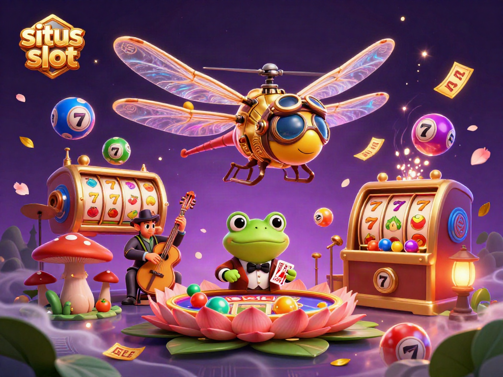 Experience the thrill at situs slot with vibrant 3D gaming visuals featuring characters and slot elements