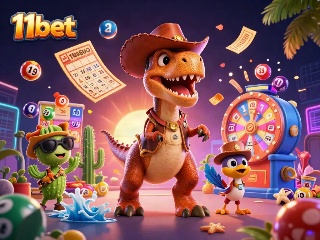Engage with 11bet's dynamic gaming action featuring colorful lottery elements and exciting characters.