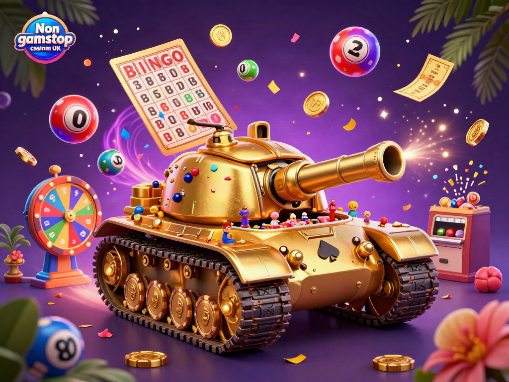 Visual representation of the Non gamstop casinos UK concept with a unique 3D casino-centered beetle tank.