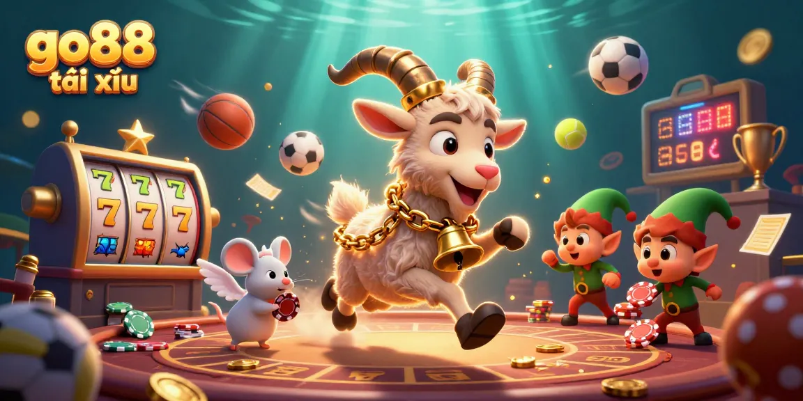 Experience exciting wagers at go88 tài xỉu with animated characters in a lively casino scene.