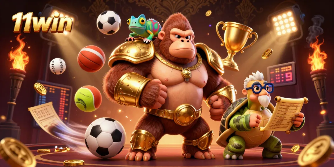 Engage with 11WIN by betting on dynamic sports events alongside a powerful gorilla king.
